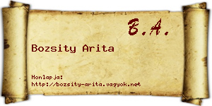 Bozsity Arita névjegykártya