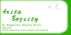 arita bozsity business card